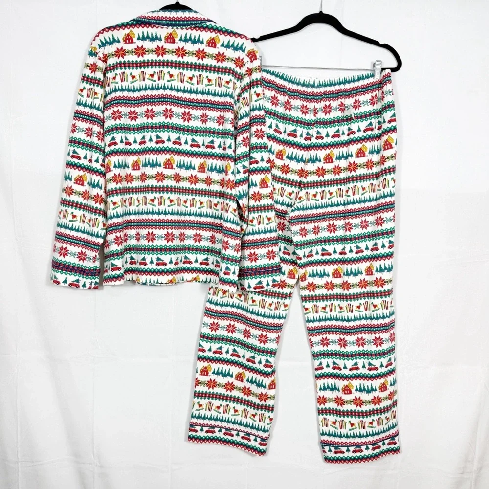 BedHead PJs Festive Fairisle Fair Isle Long Sleeve Classic Stretch Jersey PJ Set - Picture 3 of 16